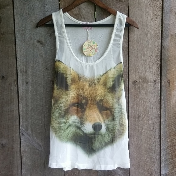 Todomoda Girls' Rules Tops - Todomoda Girls' Rules Graphic Fox Tank Top Sm